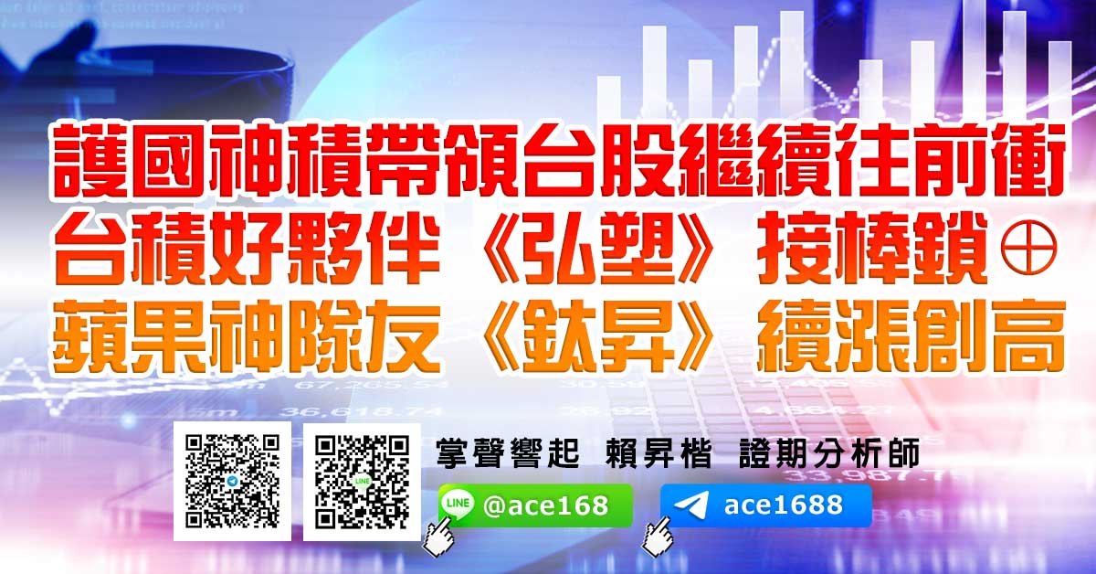 護國神積帶領台股繼續往前衝 台積好夥伴《弘塑》接棒鎖⊕ 蘋果神隊友《鈦昇》續漲創高 (圖)