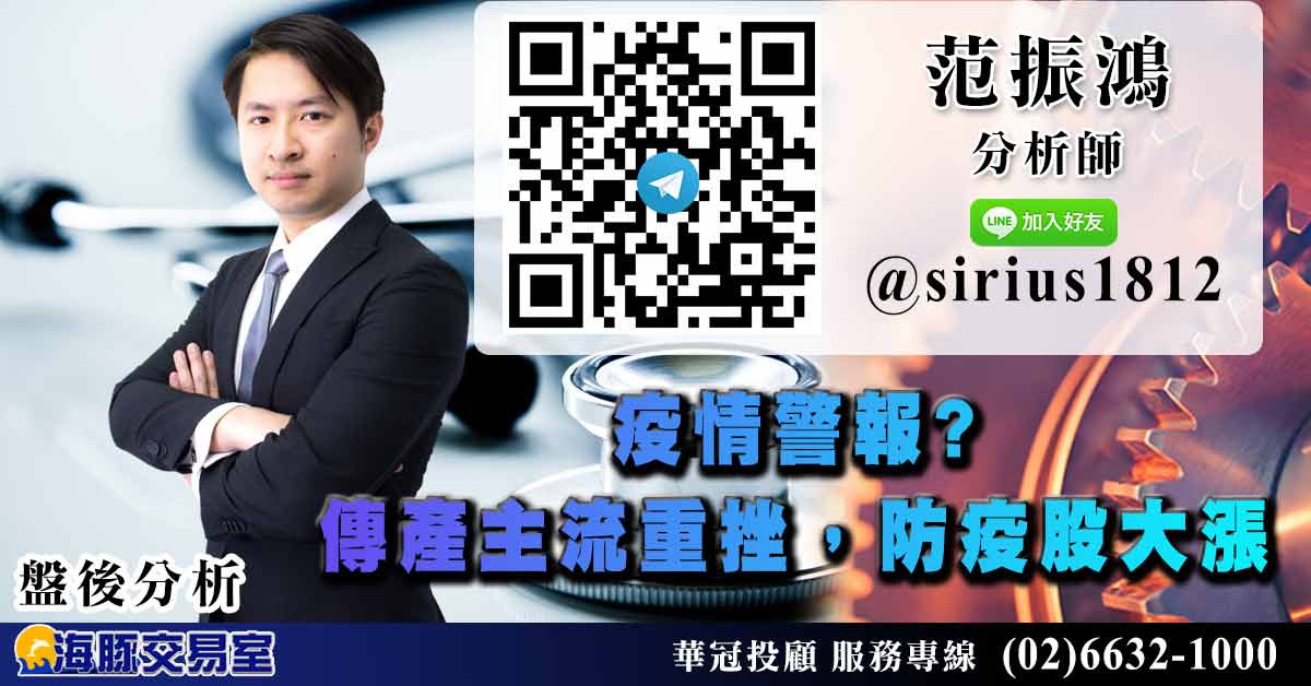 疫情警報? 傳產主流重挫，防疫股大漲 (圖)