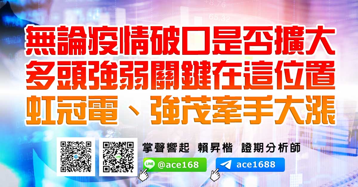 無論疫情破口是否擴大 多頭強弱關鍵在這位置 虹冠電、強茂牽手大漲 (圖)