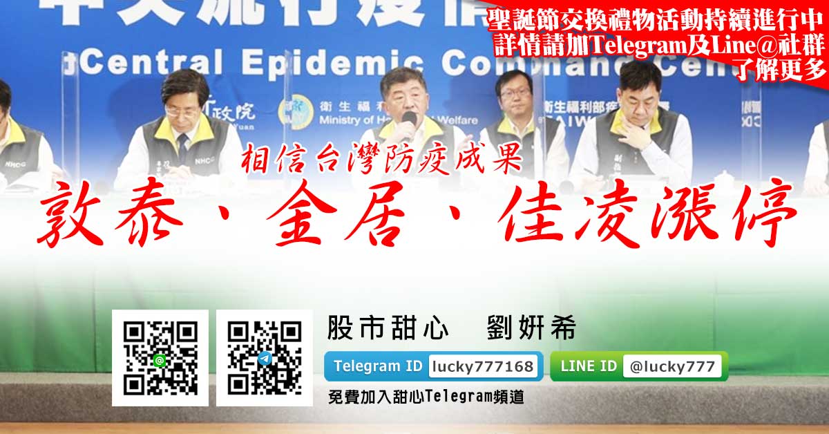 相信台灣防疫成果　敦泰、金居、佳凌漲停