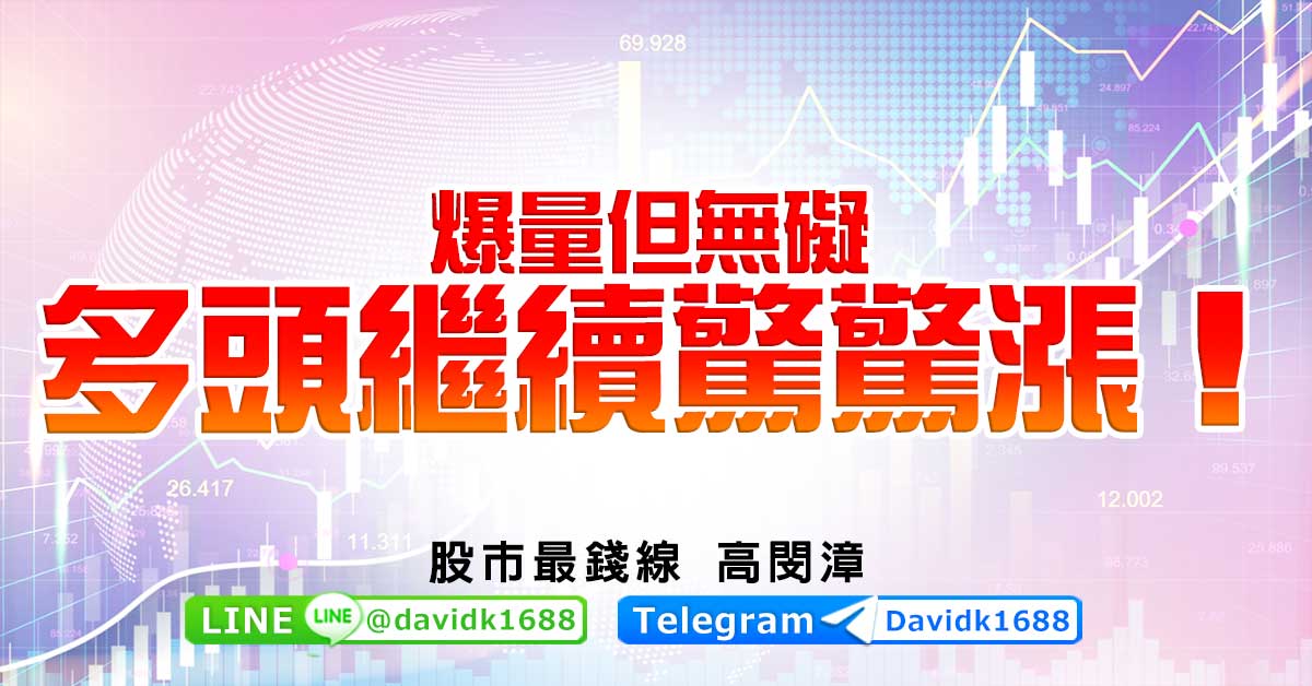 爆量但無礙，多頭繼續驚驚漲！