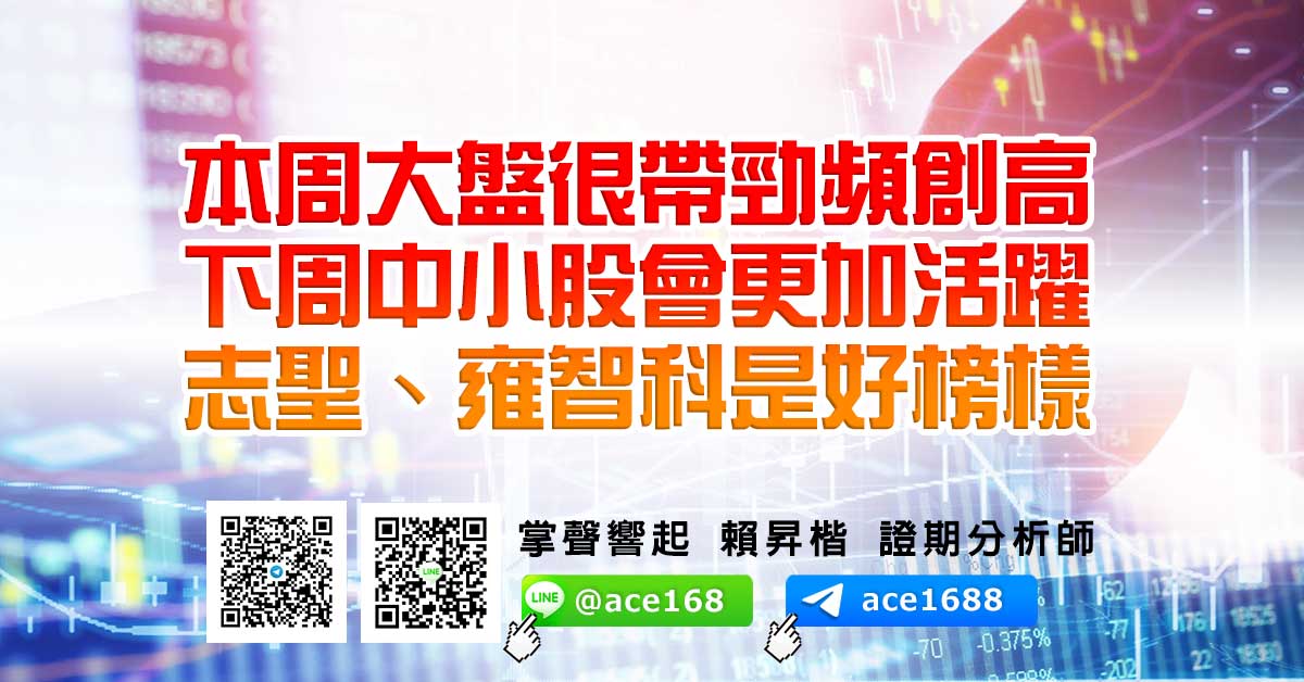 本周大盤很帶勁頻創高 下周中小股會更加活躍 志聖、雍智科是好榜樣 (圖)