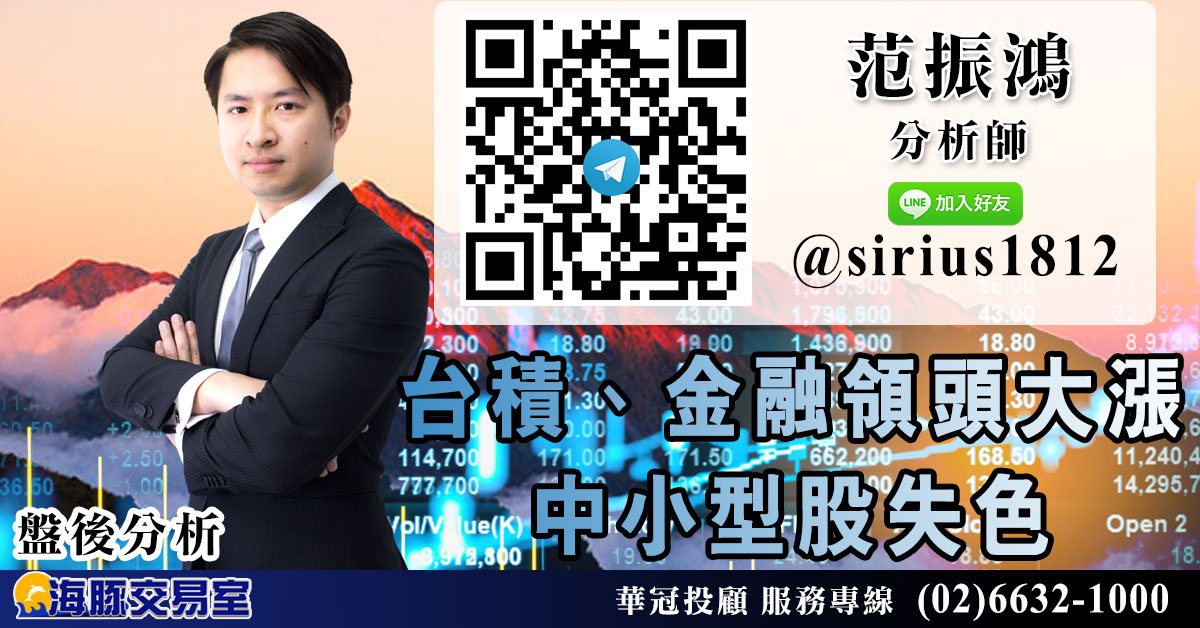 台積、金融領頭大漲 中小型股失色 (圖)