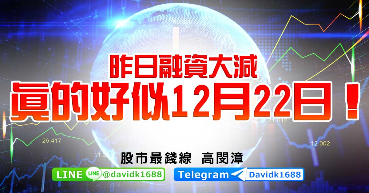 昨日融資大減，真的好&#20284;12月22日！