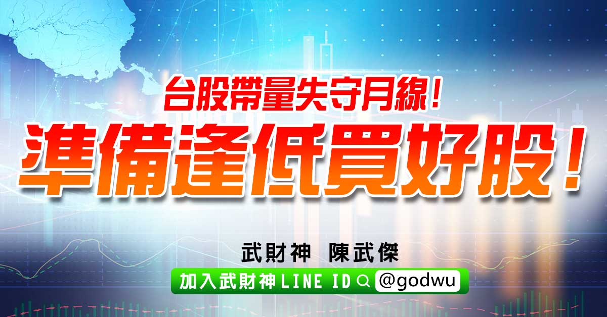 台股帶量失守月線!準備逢低買好股! (圖)