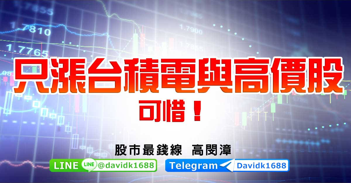 只漲台積電與高價股，可惜！