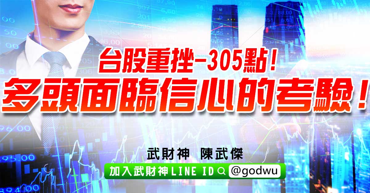 台股重挫-305點!多頭面臨信心的考驗!  台股重挫-305點!多頭面臨信心的考驗! Emma艾瑪(行銷)#3286，今天 下午 02:29 (圖)