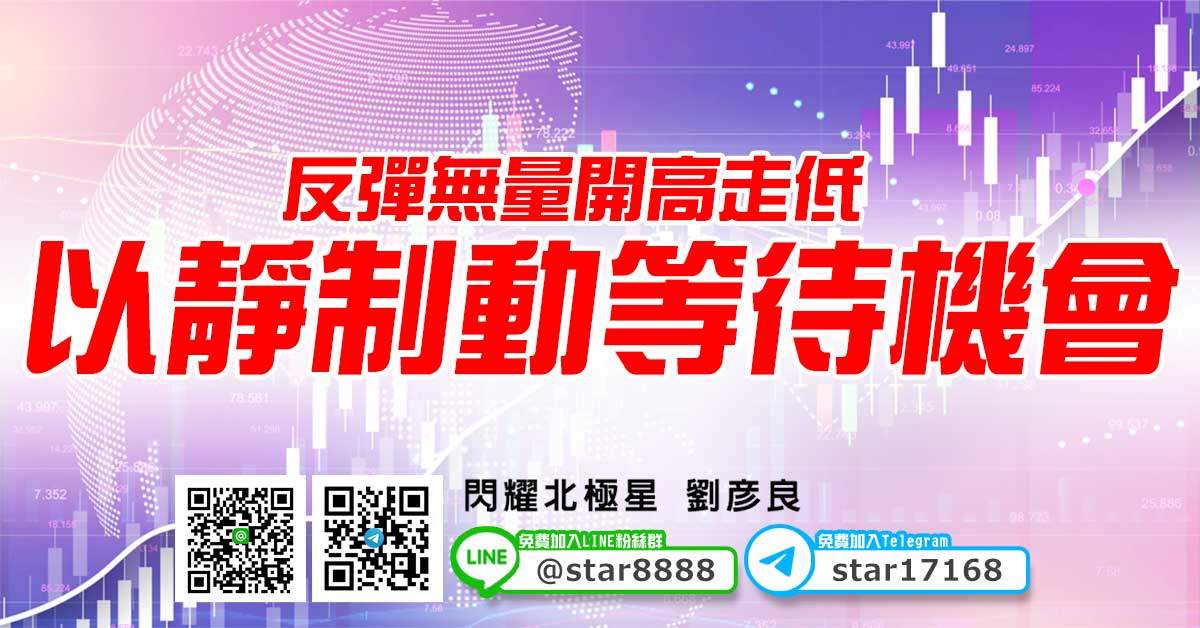反彈無量開高走低，以靜制動等待機會