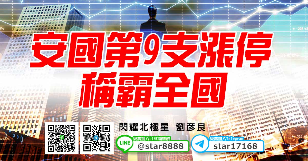 安國第9支漲停，稱霸全國