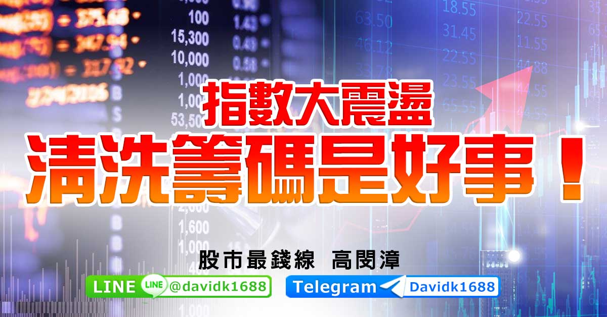 指數大震盪，清洗籌碼是好事！