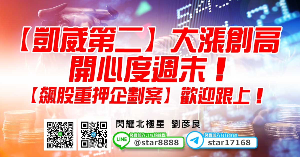 【凱崴第二】大漲創高，開心度週末！【飆股重押企劃案】歡迎跟上！