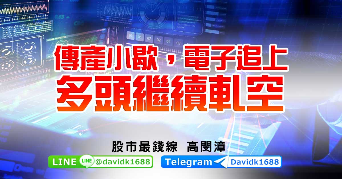 傳產小歇，電子追上，多頭繼續軋空