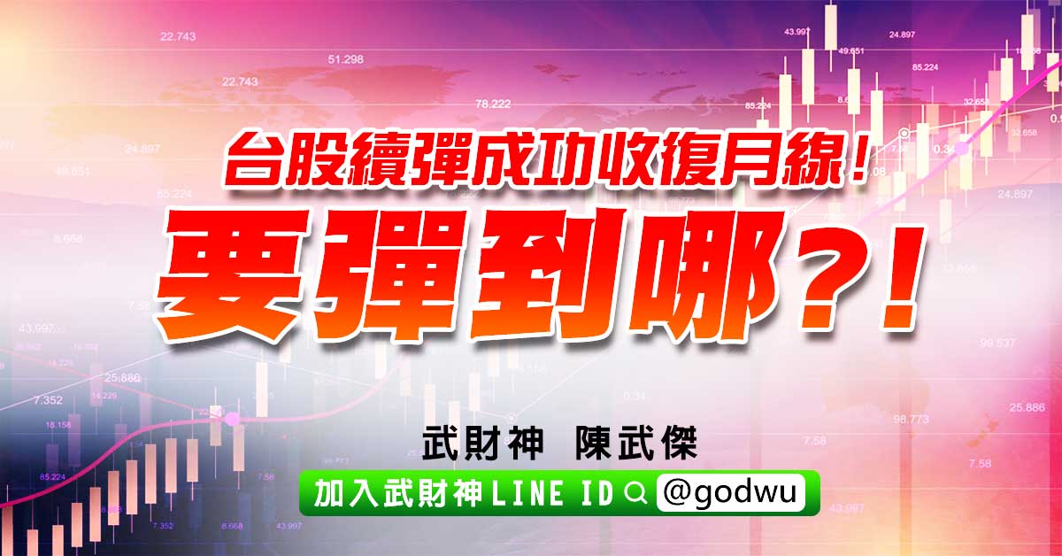台股續彈成功收復月線!要彈到哪?! (圖)