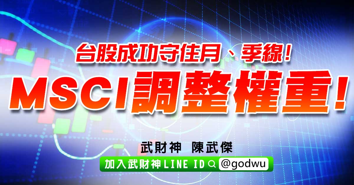 MSCI調整權重!台股成功守住月、季線! (圖)