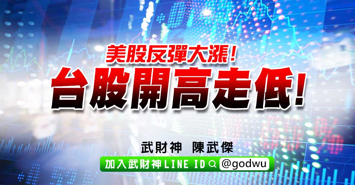 美股反彈大漲!台股開高走低! (圖)