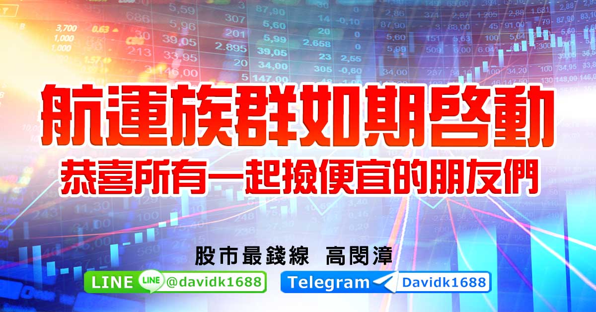 航運族群如期啟動，恭喜所有一起撿便宜的朋友們
