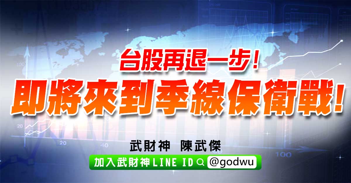 台股再退一步!即將來到季線保衛戰! (圖)