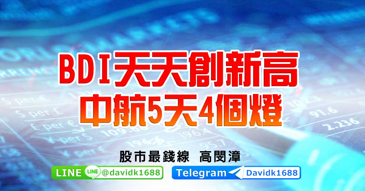 BDI天天創新高，中航5天4個燈