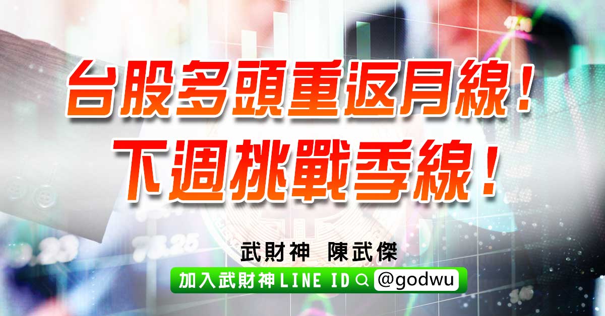 台股多頭重返月線!下週挑戰季線! (圖)