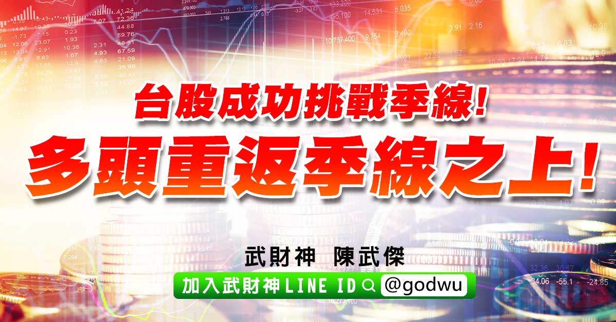 台股成功挑戰季線!多頭重返季線之上! (圖)