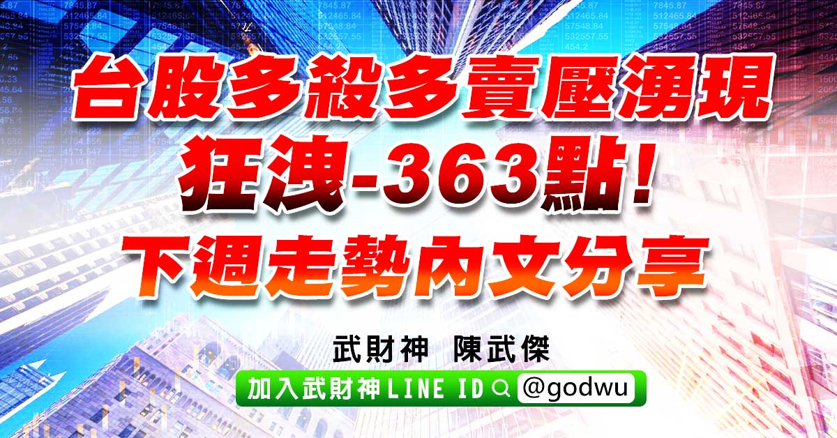 台股多殺多賣壓湧現狂洩-363點!下週走勢內文分享! (圖)