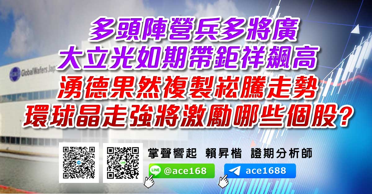 多頭陣營兵多將廣 大立光如期帶鉅祥飆高 湧德果然複製崧騰走勢 環球晶走強將激勵哪些個股? (圖)
