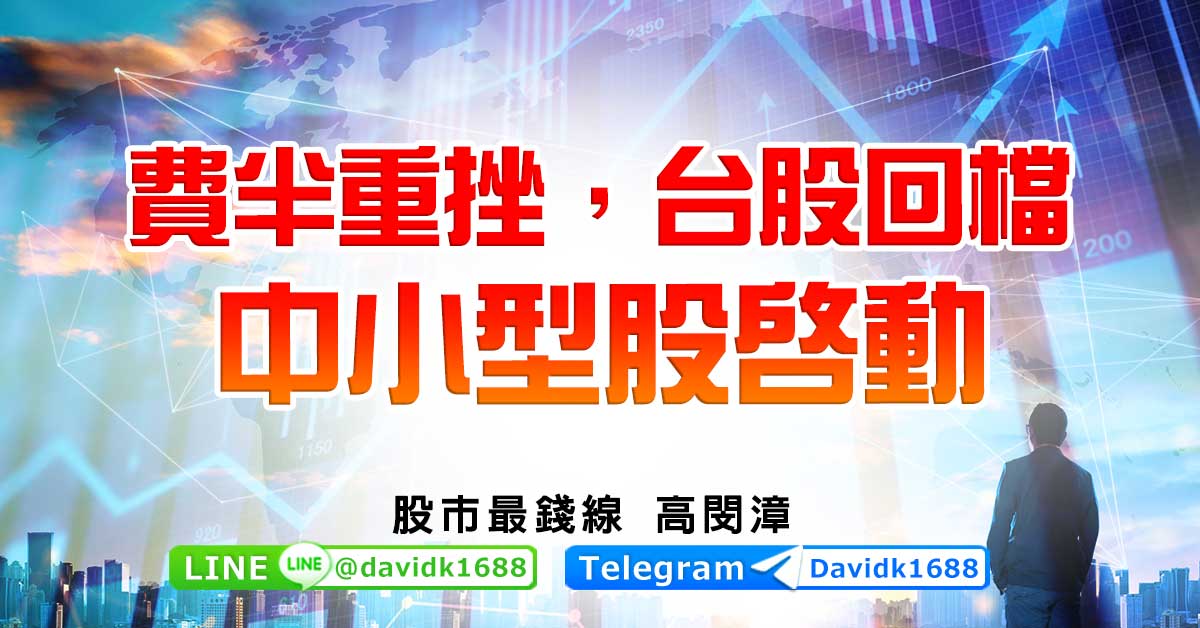 費半重挫，台股回檔，中小型股啟動