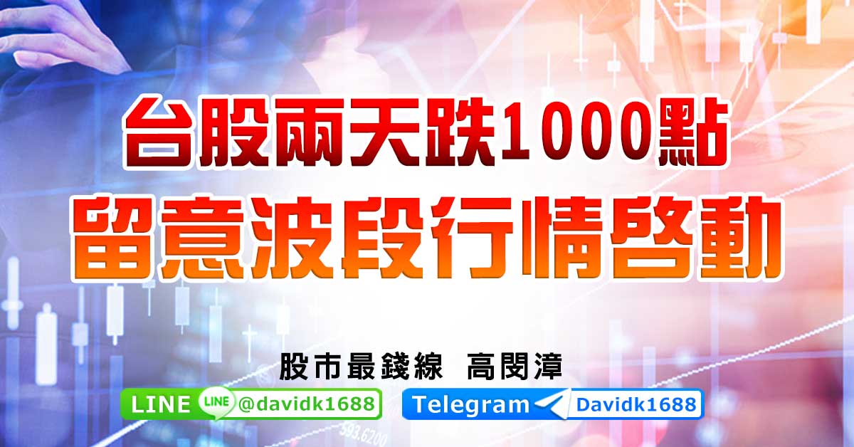 台股兩天跌1000點，留意波段行情啟動