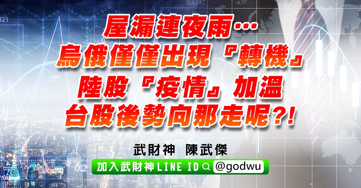 屋漏連夜雨…烏俄僅僅出現『轉機』，陸股『疫情』加溫；台股後勢向那走呢?! (圖)