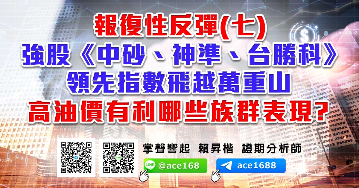 報復性反彈(七) 強股《中砂、神準、台勝科》領先指數飛越萬重山 高油價有利哪些族群表現? (圖)