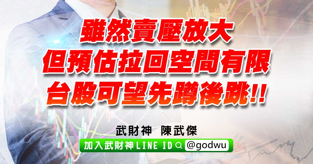 雖然賣壓放大，但預估拉回空間有限；台股可望先蹲後跳!! (圖)