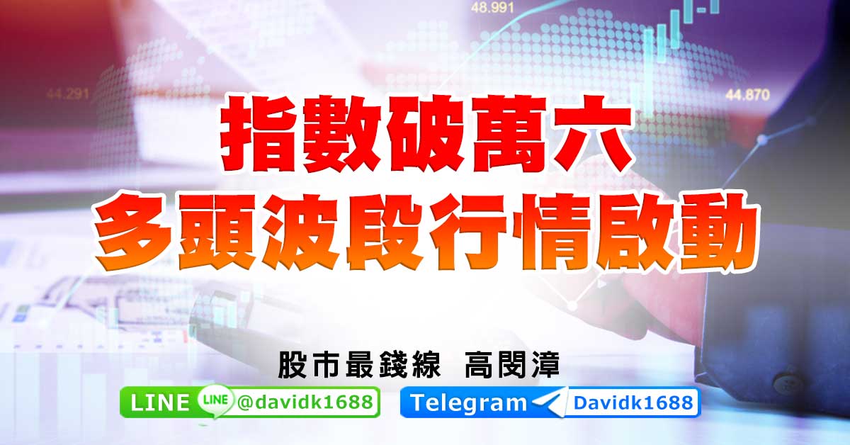 指數破萬六，多頭波段行情啟動