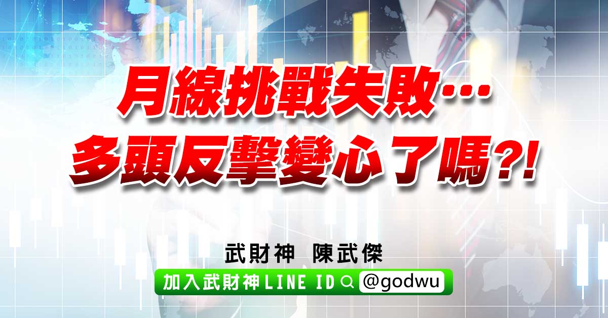 月線挑戰失敗…多頭反擊變心了嗎?! (圖)