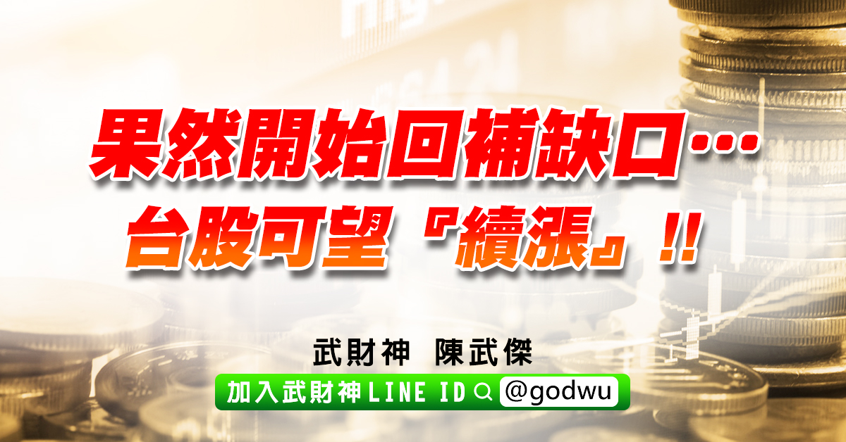 果然開始回補缺口…台股可望『續漲』!! (圖)