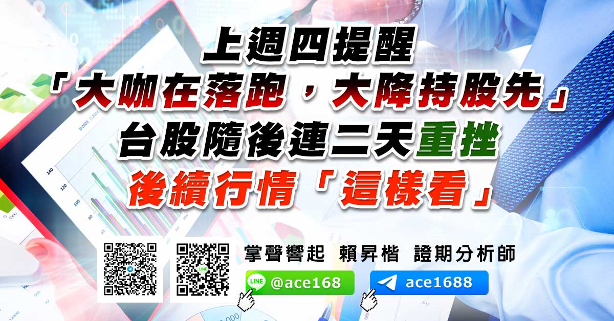 上週四提醒「大咖在落跑，大降持股先」 台股隨後連二天重挫 後續行情「這樣看」 (圖)