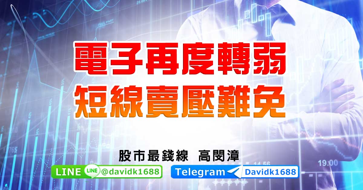 電子再度轉弱，短線賣壓難免