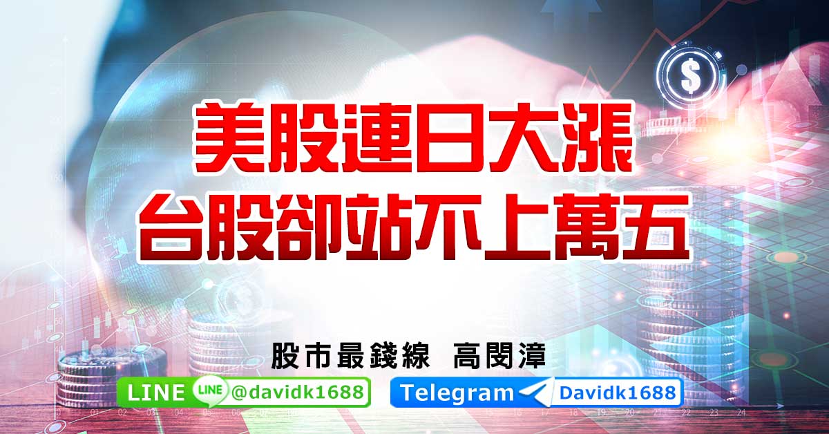 美股連日大漲，台股卻站不上萬五