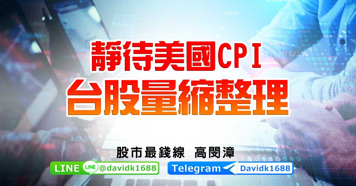 靜待美國CPI，台股量縮整理