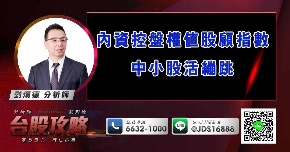 內資控盤權值股顧指數 中小股活繃跳 (圖)