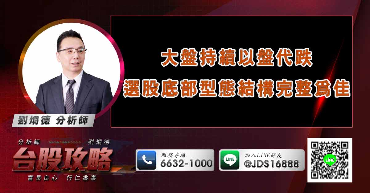 大盤持續以盤代跌 選股底部型態結構完整為佳 (圖)