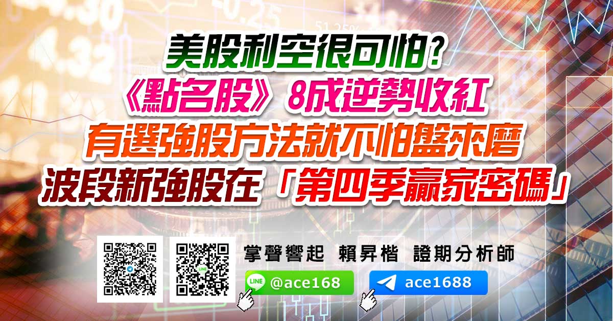美股利空很可怕? 《點名股》8成逆勢收紅 有選強股方法就不怕盤來磨 波段新強股在「第四季贏家密碼」 (圖)