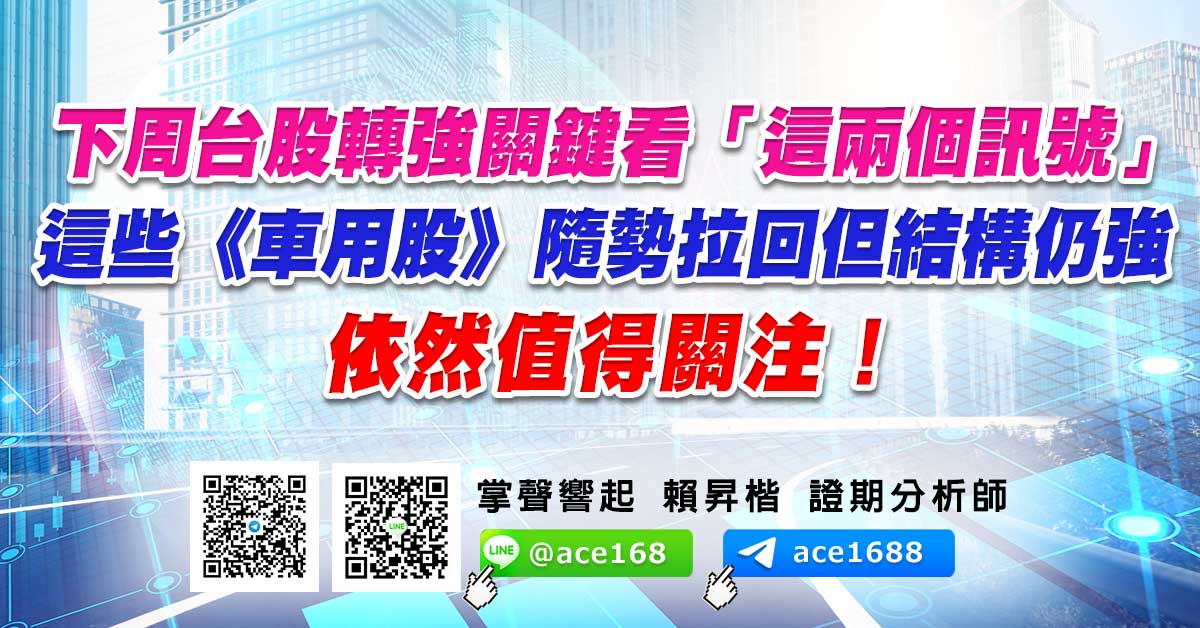 下周台股轉強關鍵看「這兩個訊號」 這些《車用股》隨勢拉回但結構仍強 依然值得關注！ (圖)