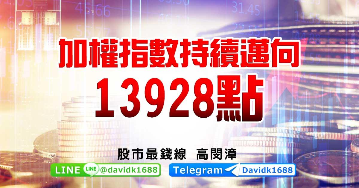 加權指數持續邁向13928點