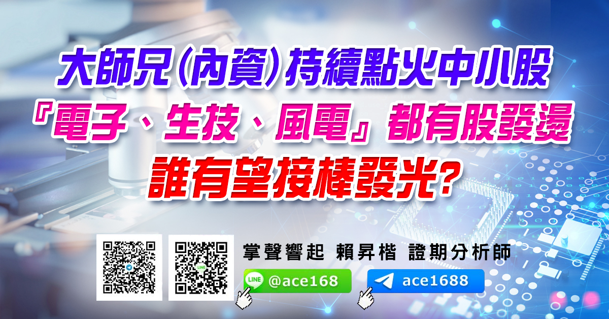 大師兄(內資)持續點火中小股 『電子、生技、風電』都有股發燙 誰有望接棒發光? (圖)