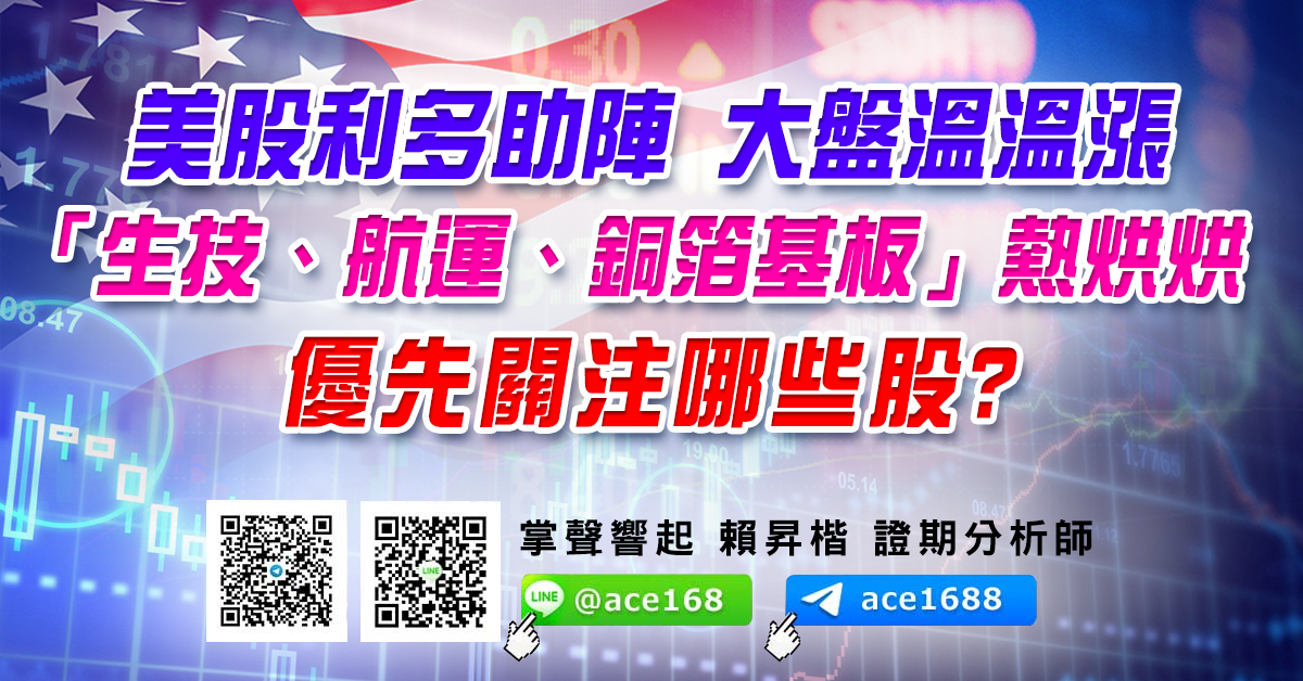 美股利多助陣 大盤溫溫漲  「生技、航運、銅箔基板」熱烘烘 優先關注哪些股? (圖)