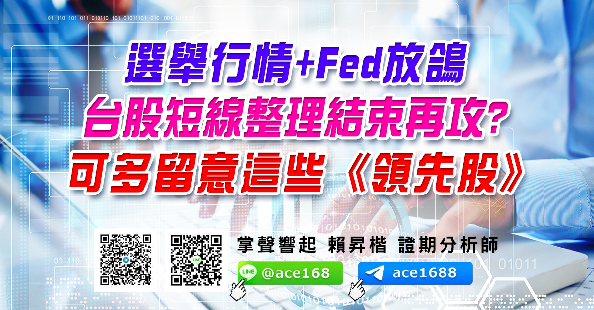 選舉行情+Fed放鴿 台股短線整理結束再攻? 可多留意這些《領先股》 (圖)