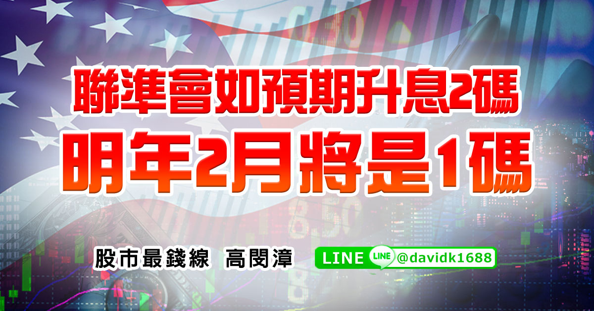 聯準會如預期升息2碼，明年2月將是1碼