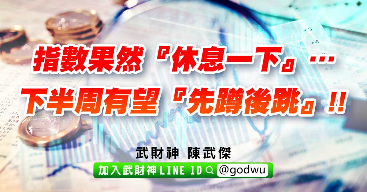 指數果然『休息一下』…下半周有望『先蹲後跳』!! (圖)