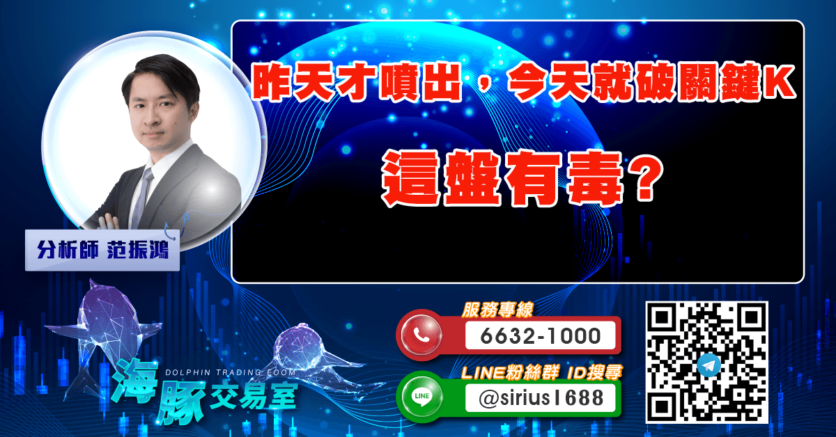 昨天才噴出,今天就破關鍵K。 這盤有毒? (圖)