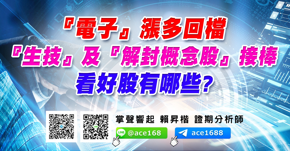 『電子』漲多回檔 『生技』及『解封概念股』接棒 看好股有哪些? (圖)